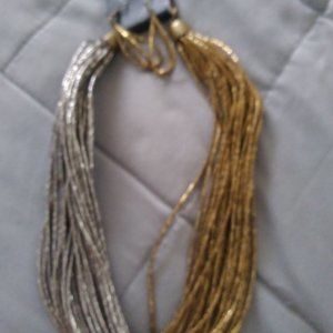 Silver & Gold Necklace & Earring Set.